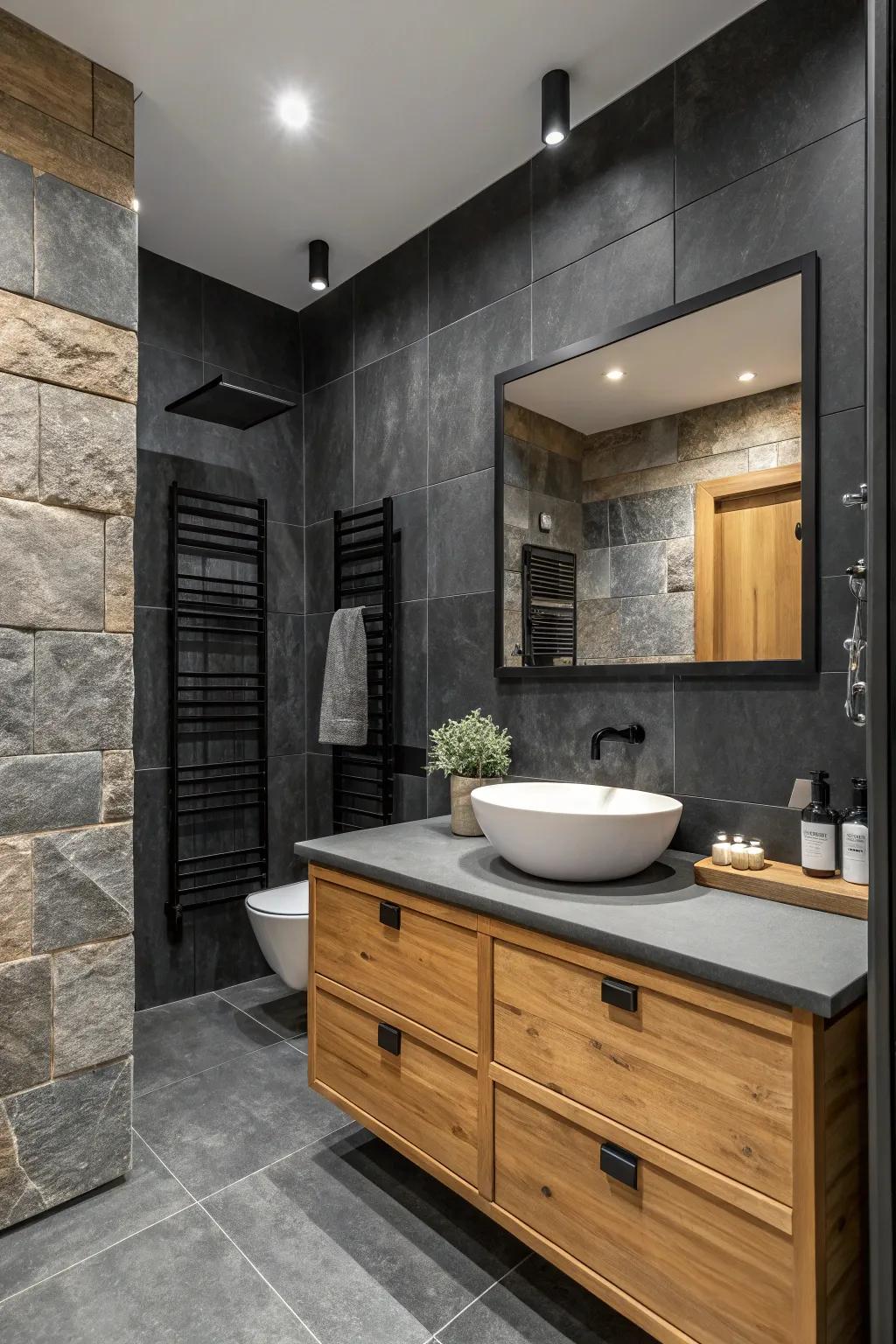 A bathroom design that incorporates organic elements to create a cozy and welcoming atmosphere.