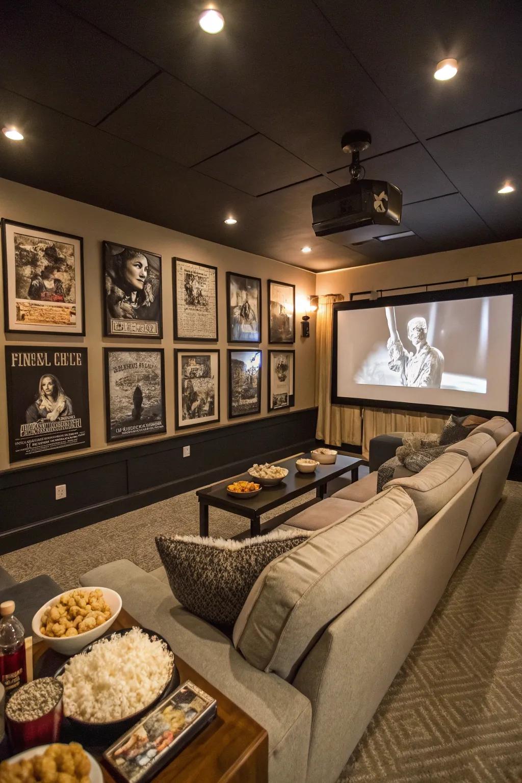 Enjoy a traditional film viewing alongside companions in a themed setting.