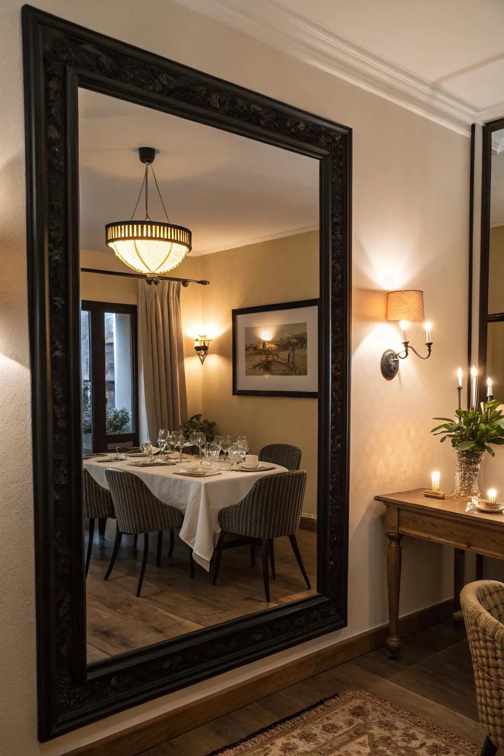 Mirrors add dimension and reflect light.