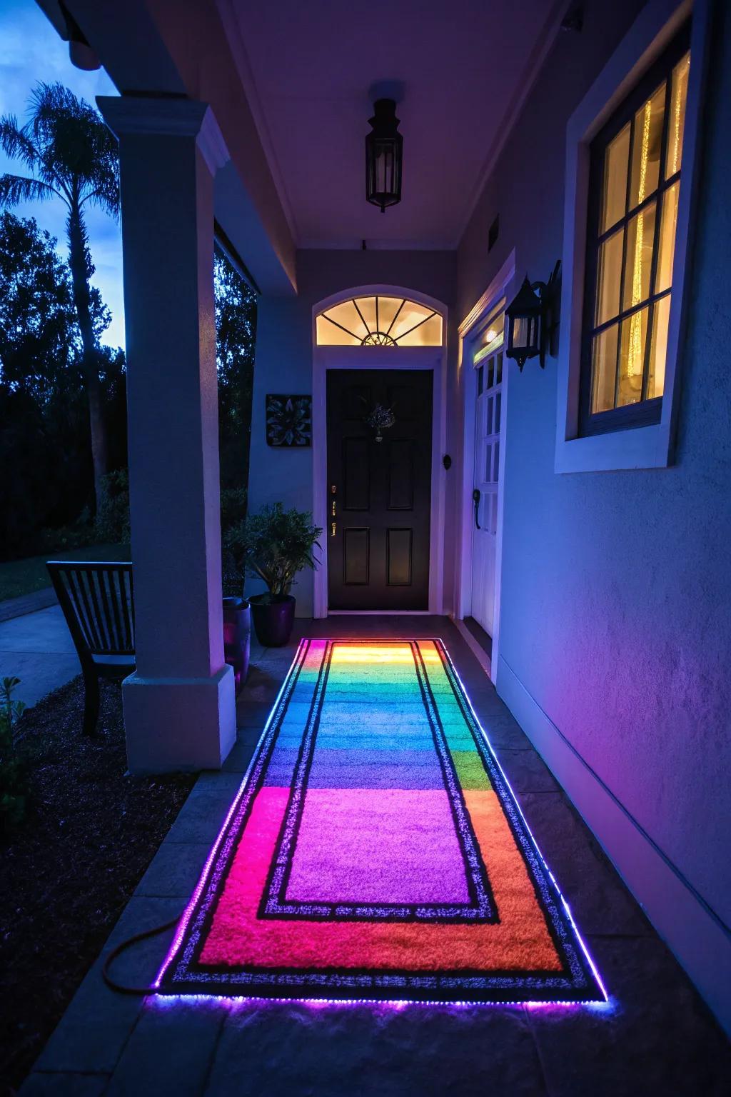 A shining rug provides both functionality and visual appeal.