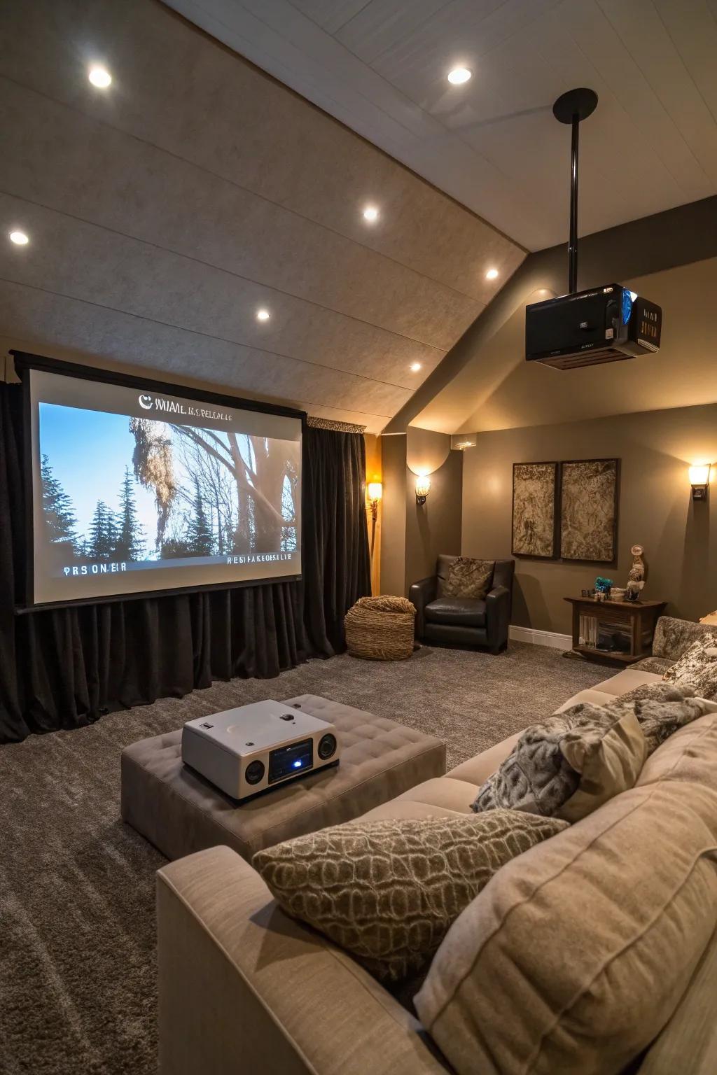 A film projector turns your sleep area into a home cinema.