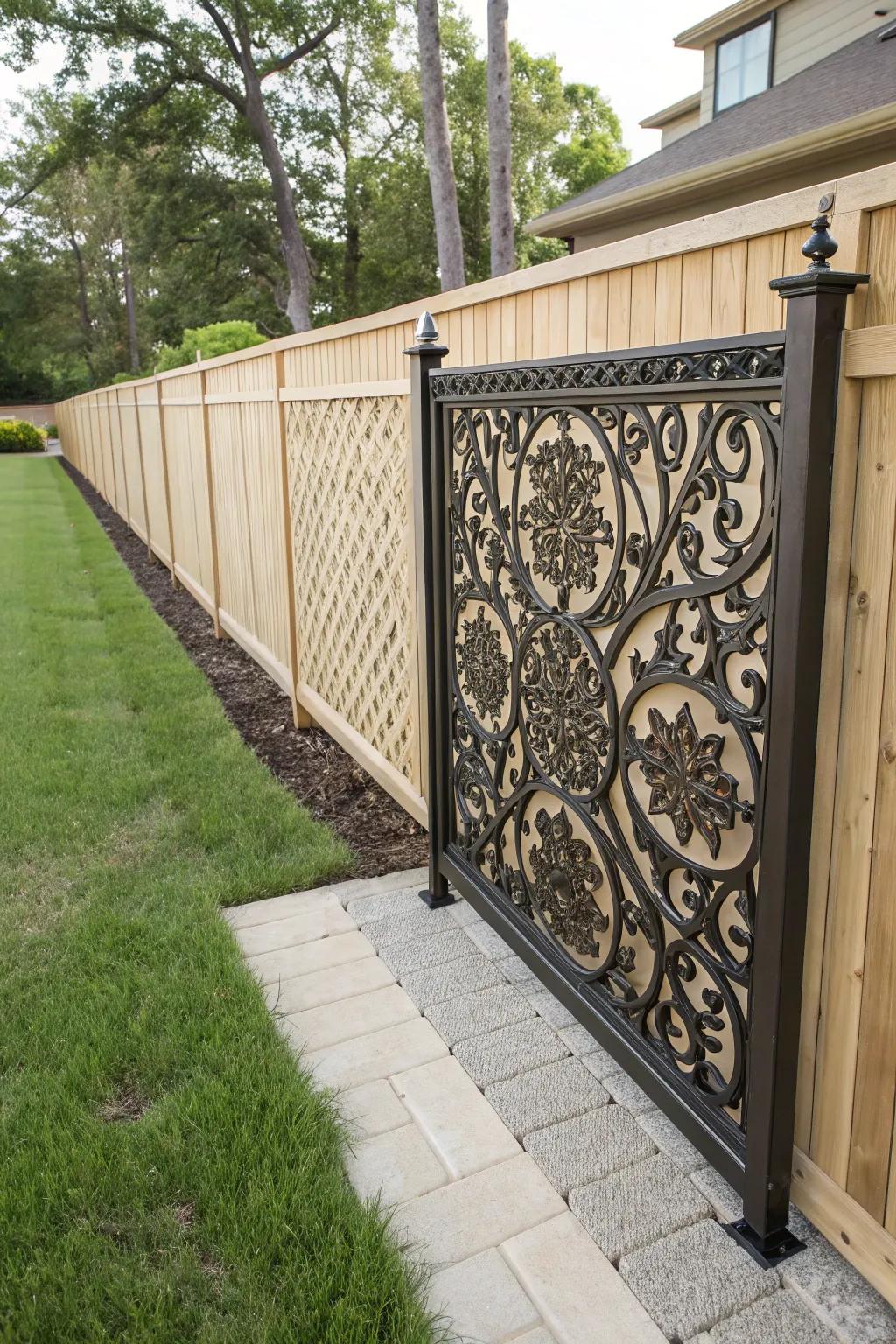Any fence gains personality from ornamental panels.