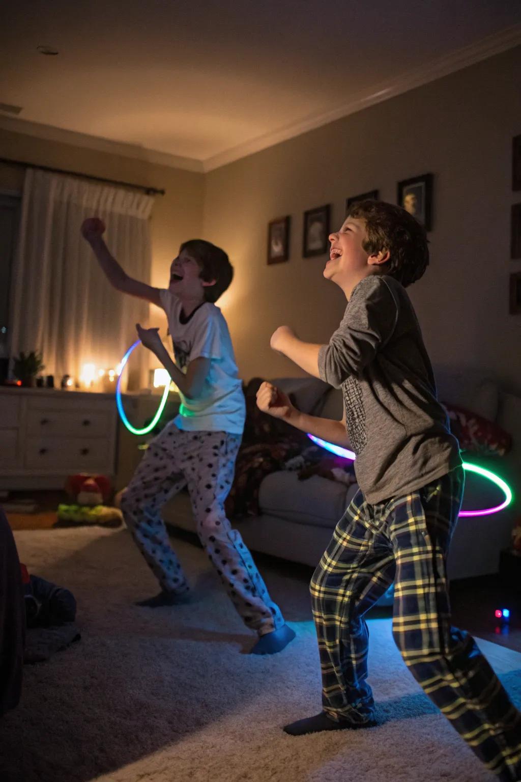 A light stick dance party is a fun and energetic activity.