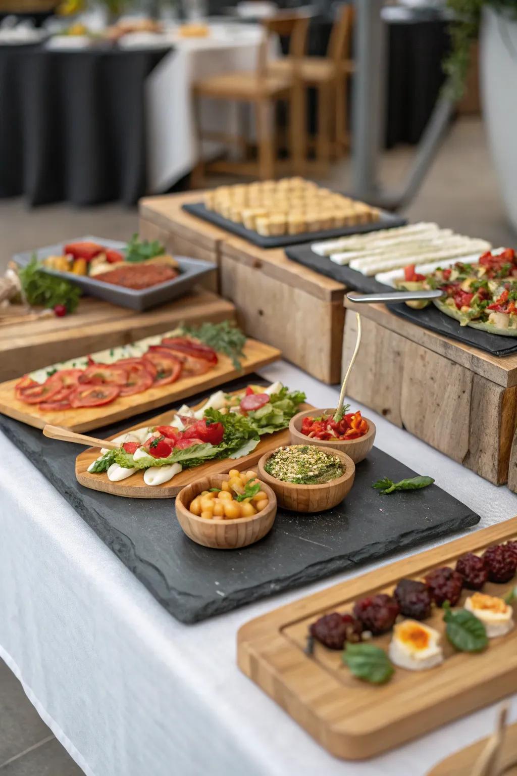 Creative serving ware adds a distinctive twist to your buffet.