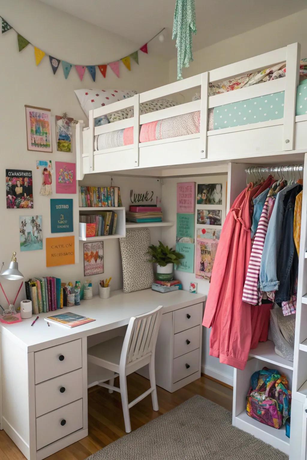 Vertical storage keeps essentials handy and prevents desk clutter.