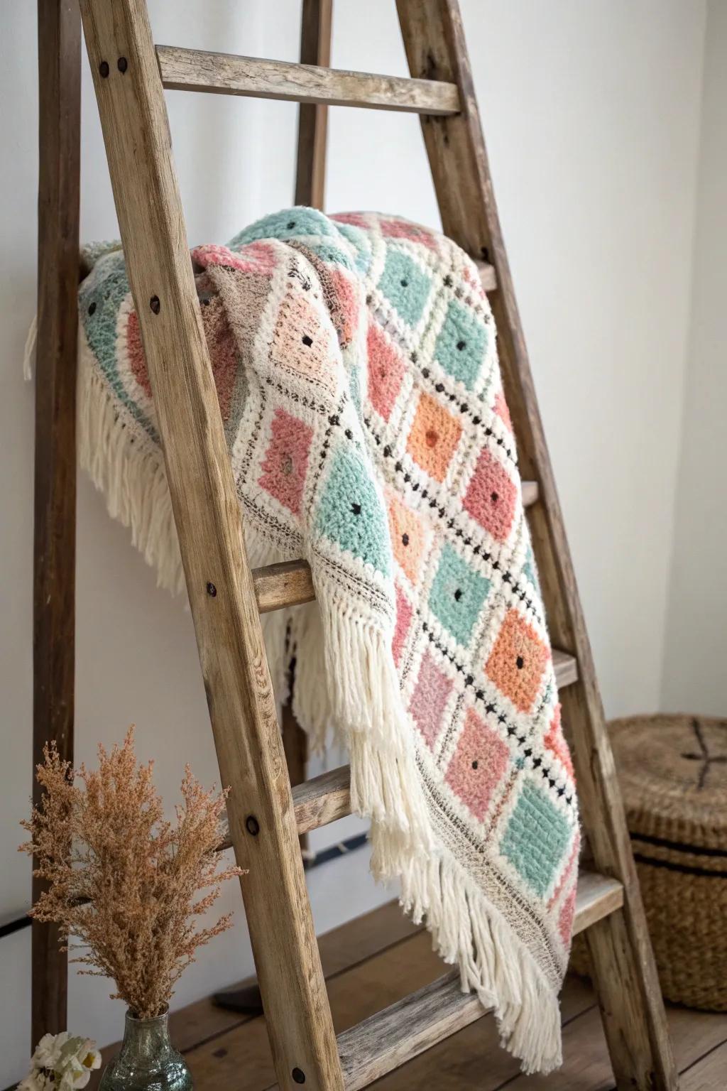 Fringe borders introduce a playful, bohemian touch.