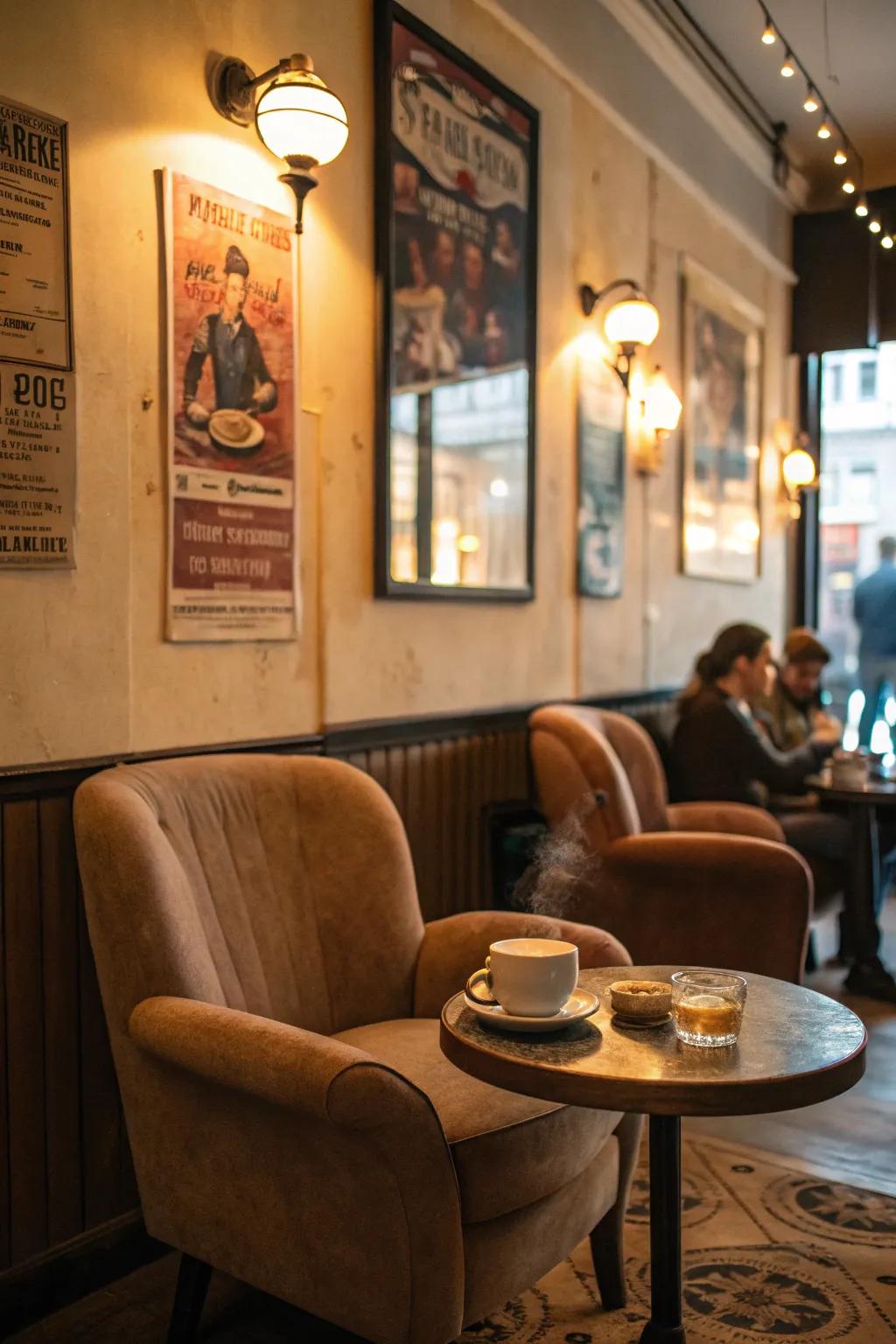 A welcoming nook in a cafe, a sanctuary for quiet moments and reflection.