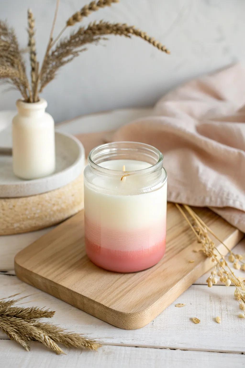 Transform your area with the chic elegance of gradient candle containers.