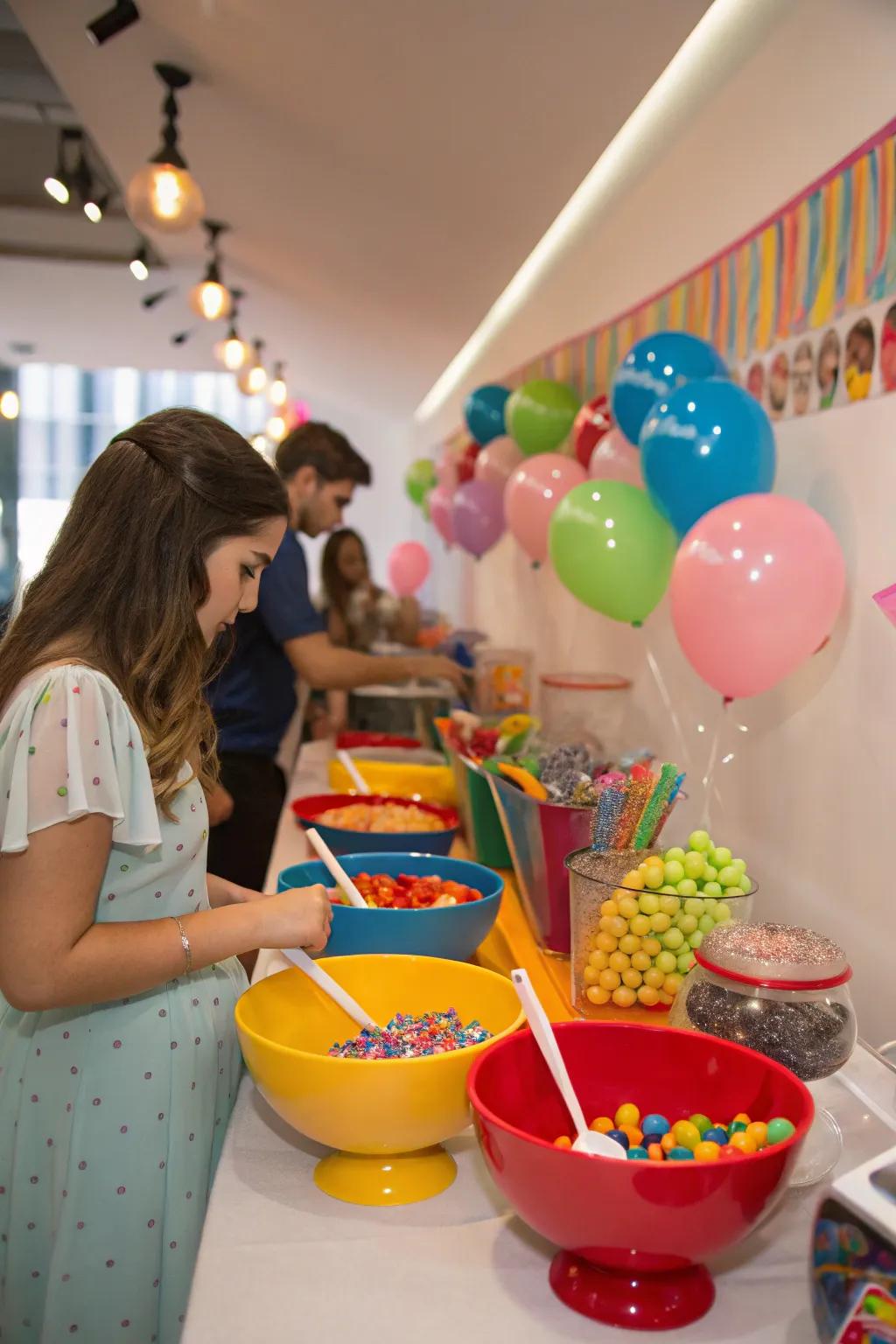 An interactive sweets hub inviting inventiveness.