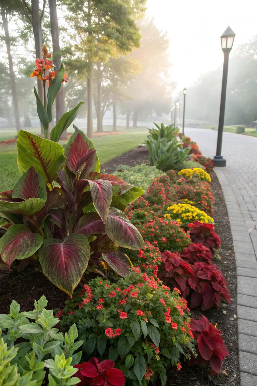 Achieve equilibrium by companion planting using canna lilies.