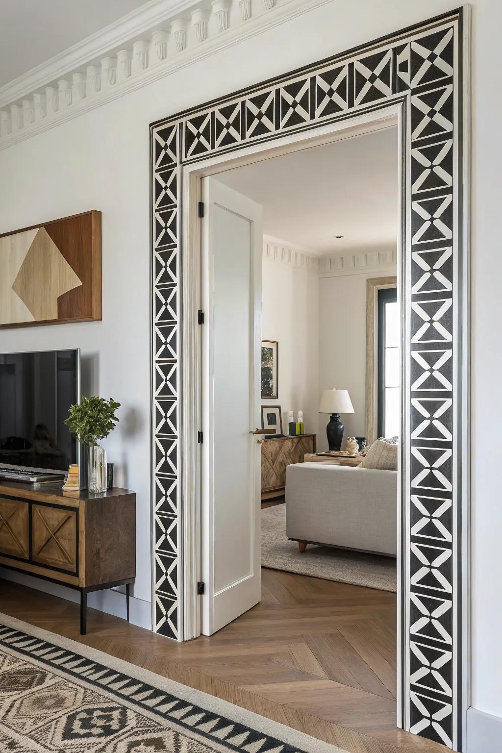 Geometric structures introduce a modern sharpness to edging.