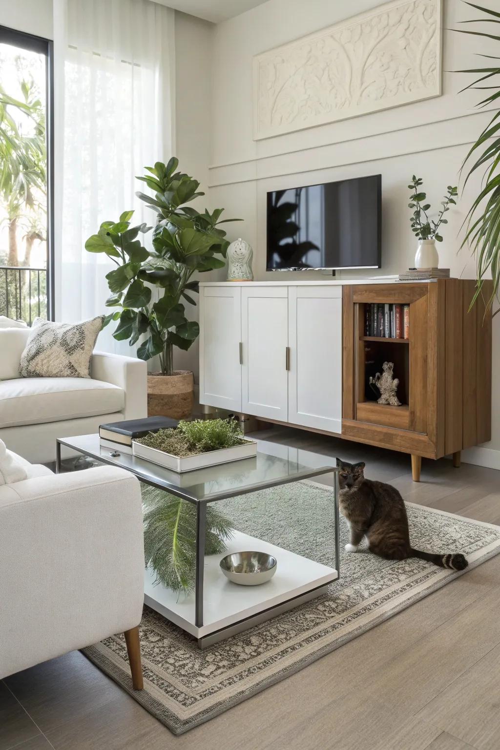 Aesthetic solutions for litter box concealment.