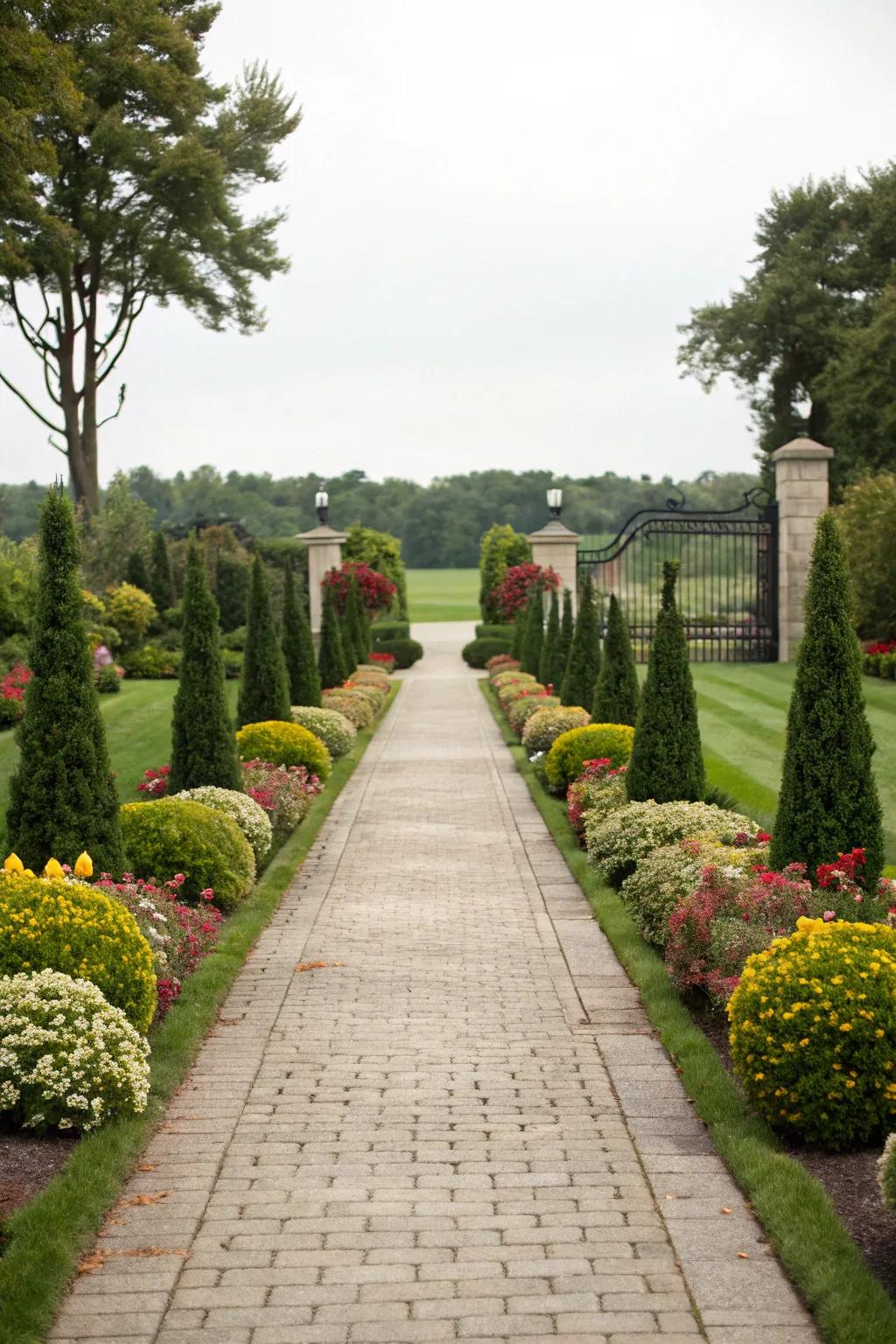 Symmetrical plantings give an impression of balance and sophistication.