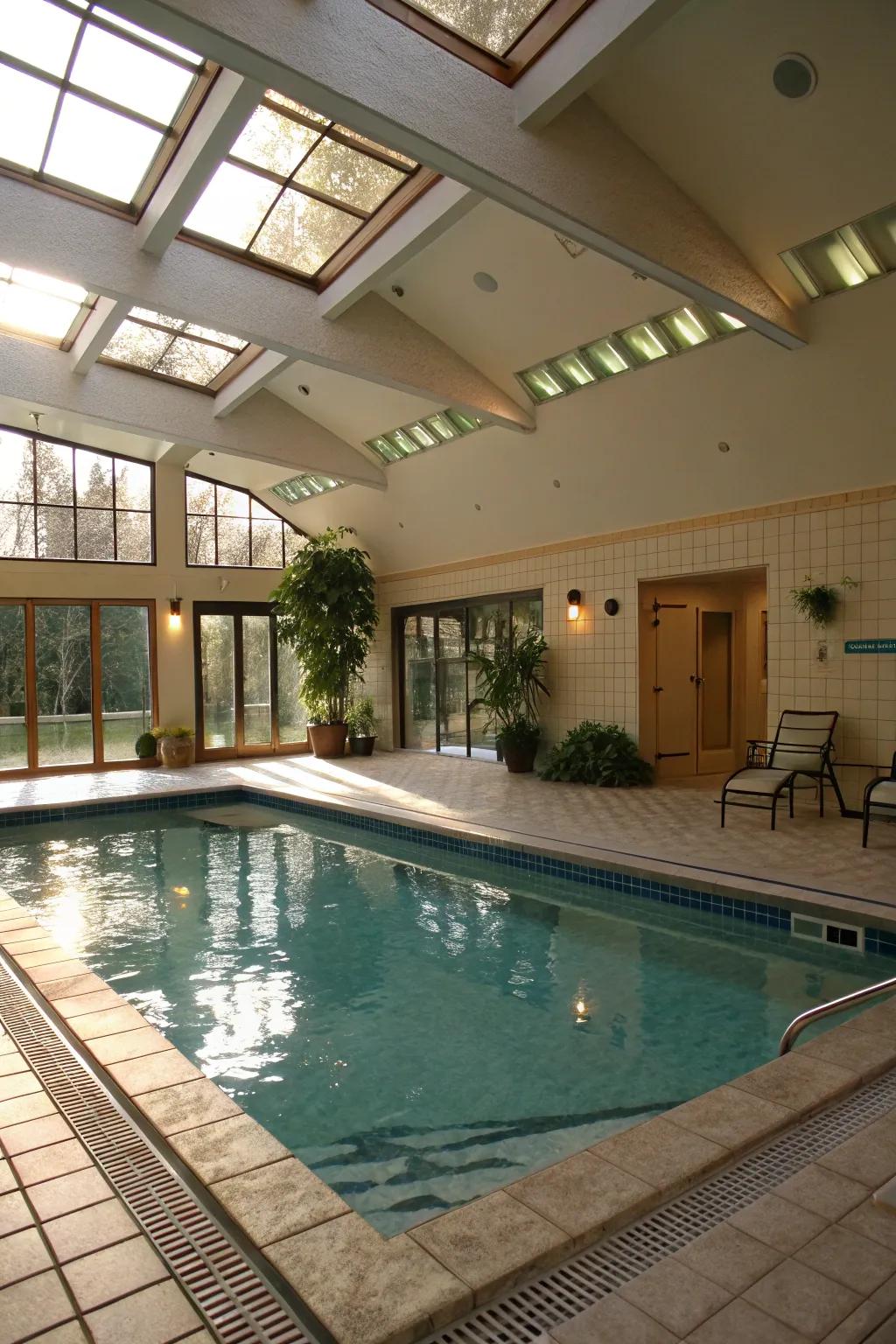 Natural light can transform your pool area with skylights.