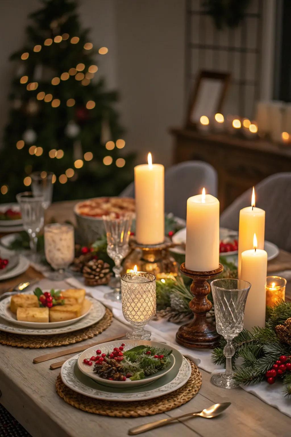Scented lights enhance the holiday atmosphere.