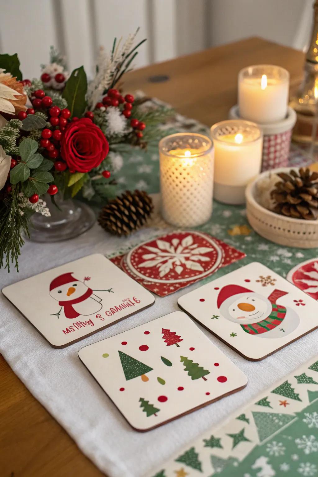 Custom coasters stand as both functional and personal.