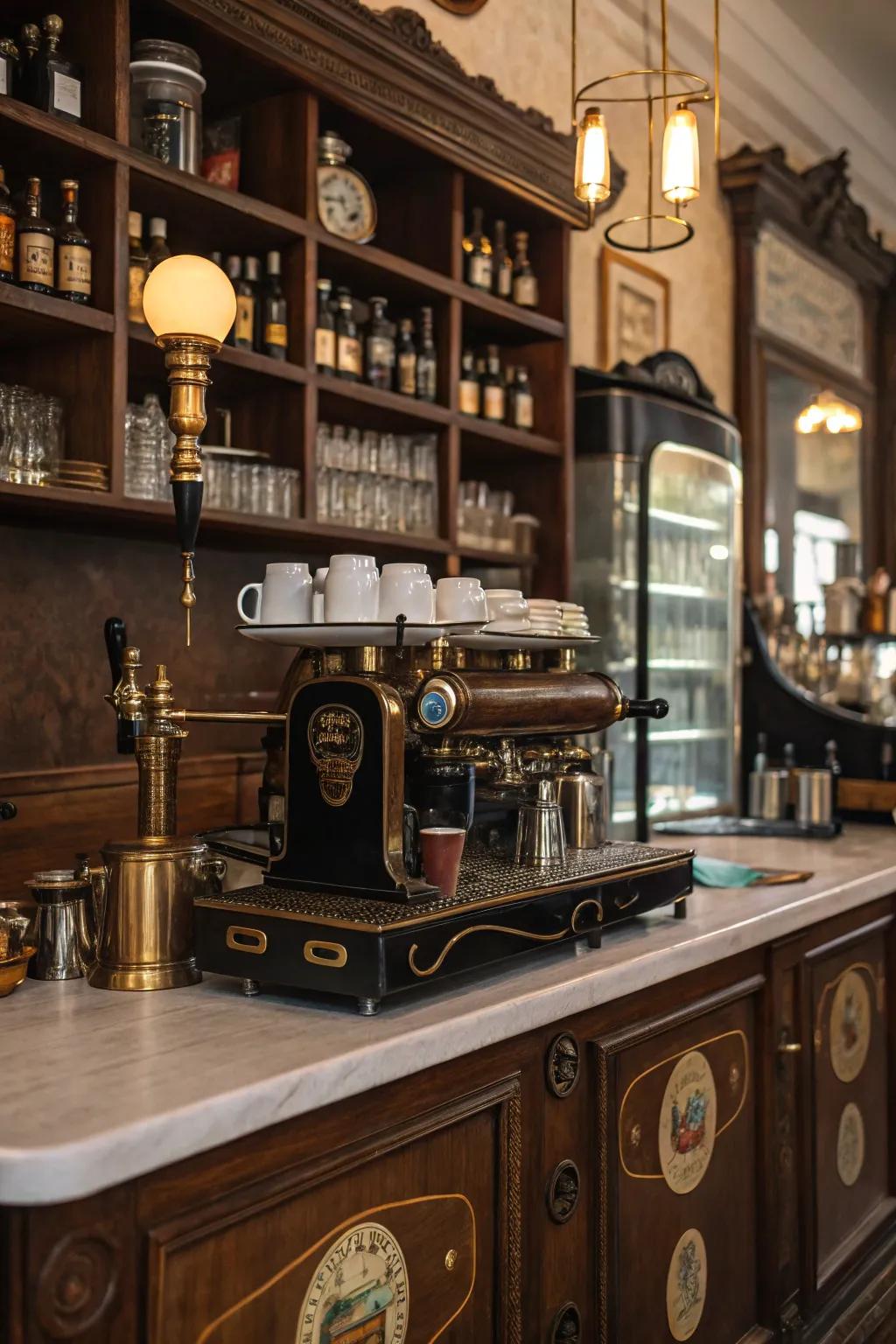 Vintage elements that bring nostalgic charm to the space.