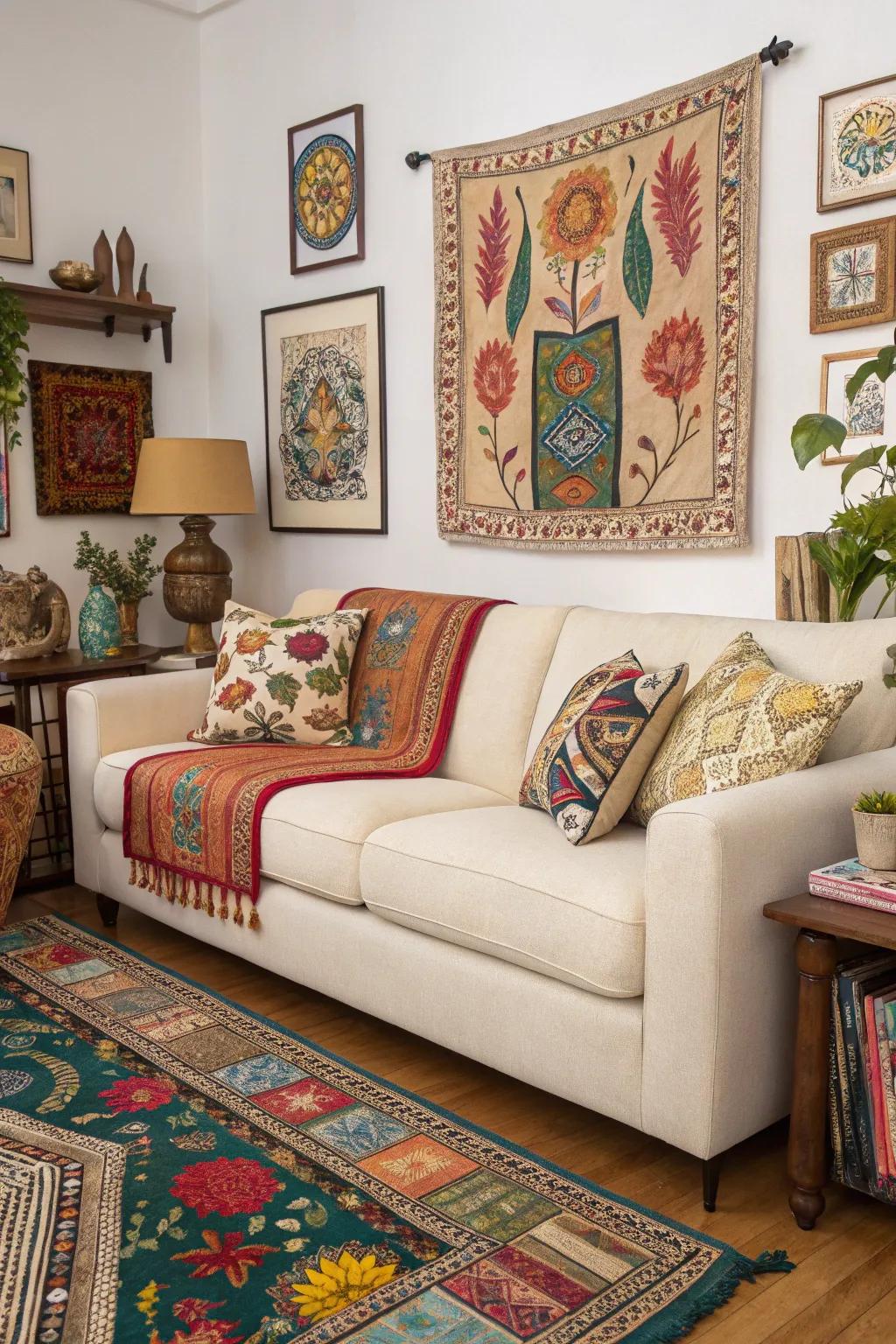 Eclectic patterns add vibrancy and uniqueness.