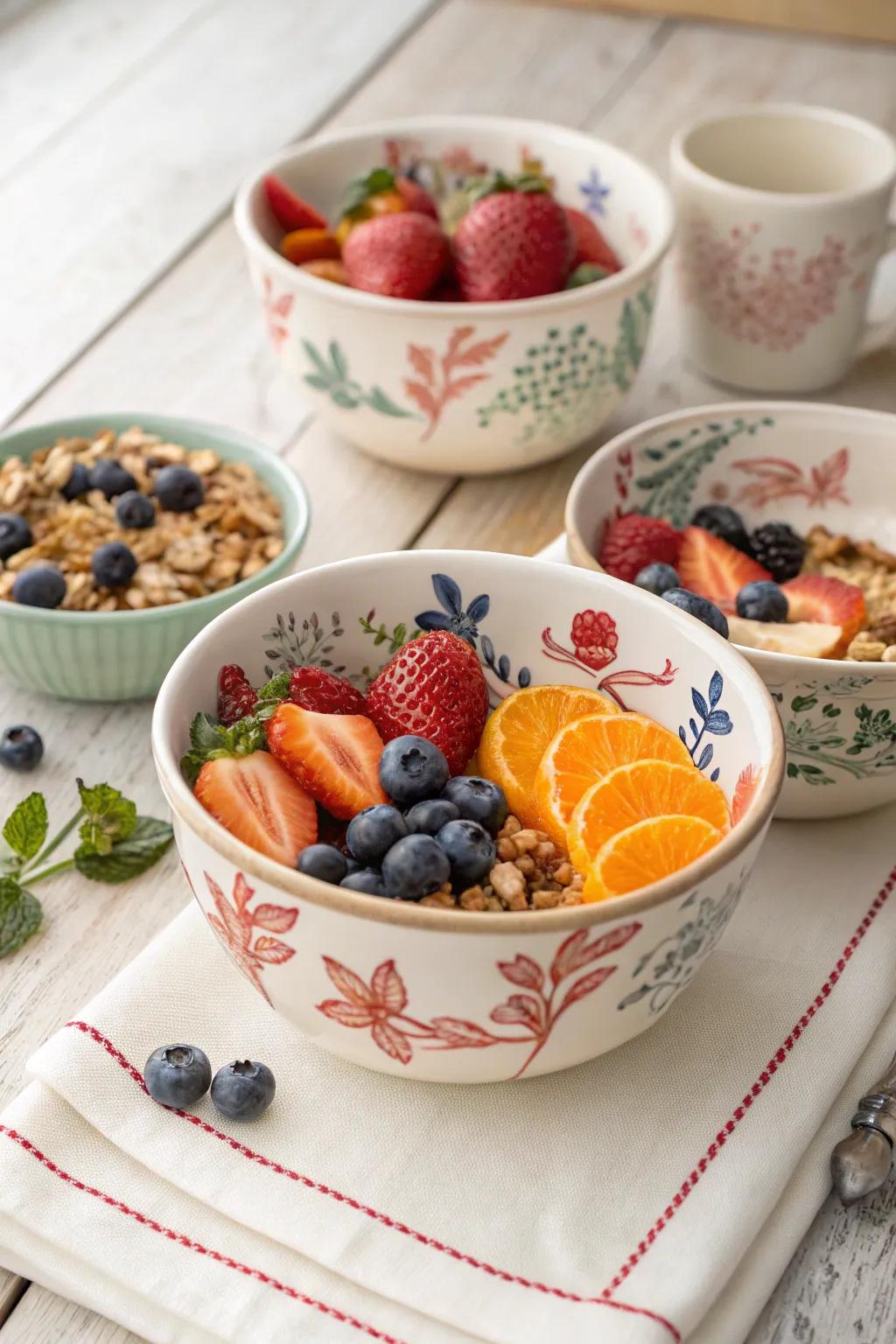 Functional bowls harmonize practicality with artistry.