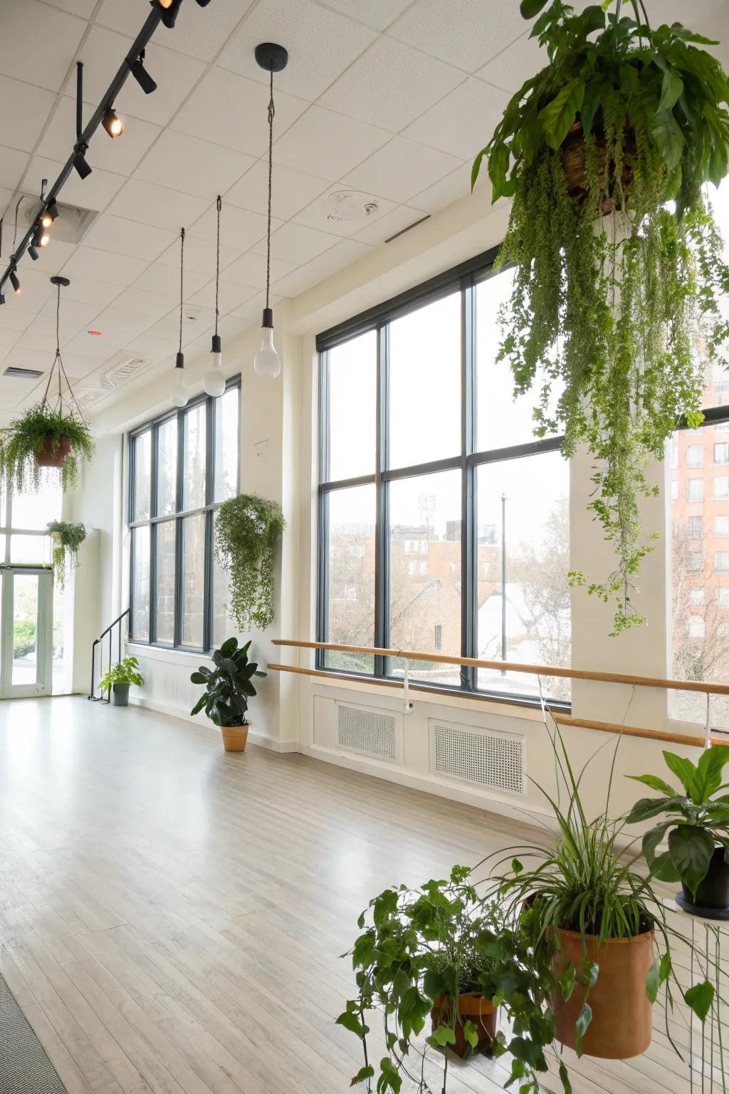 Real plants brighten up a space.