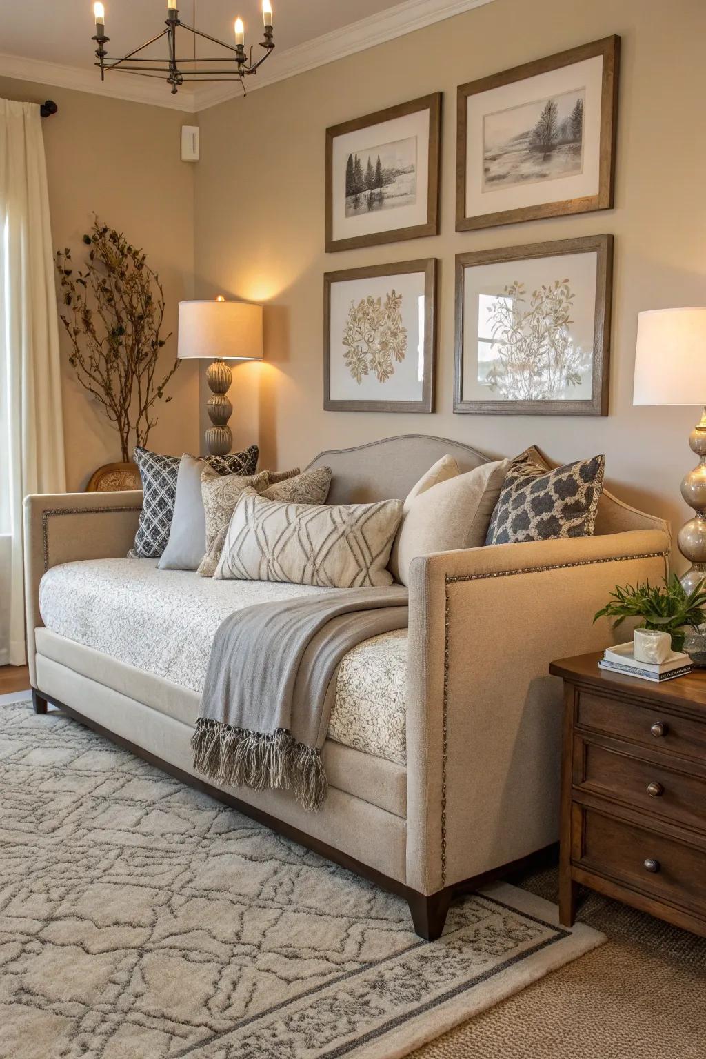 Neutral tones allow a daybed to integrate effortlessly with any décor.