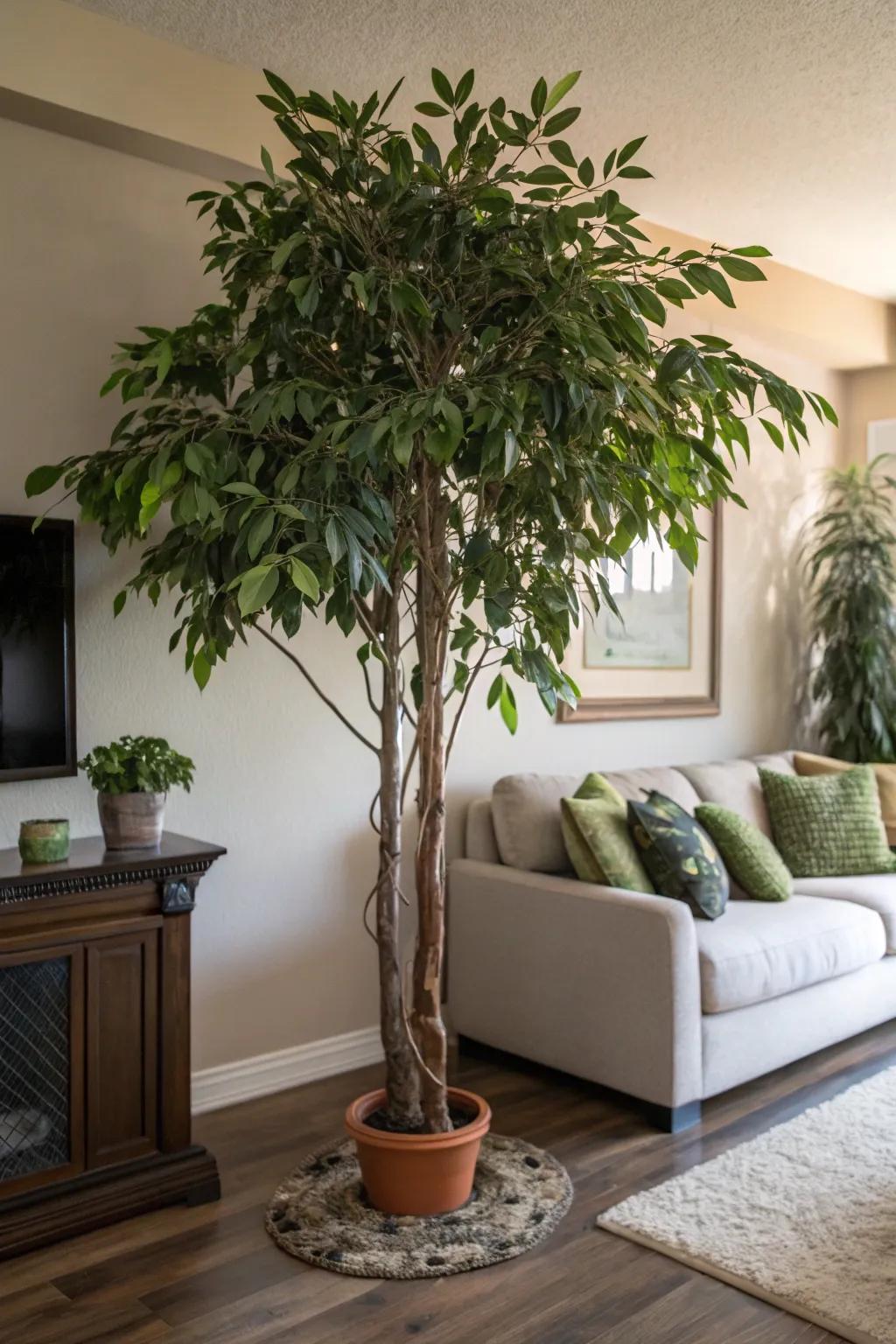 A statement plant adds height and a touch of nature.