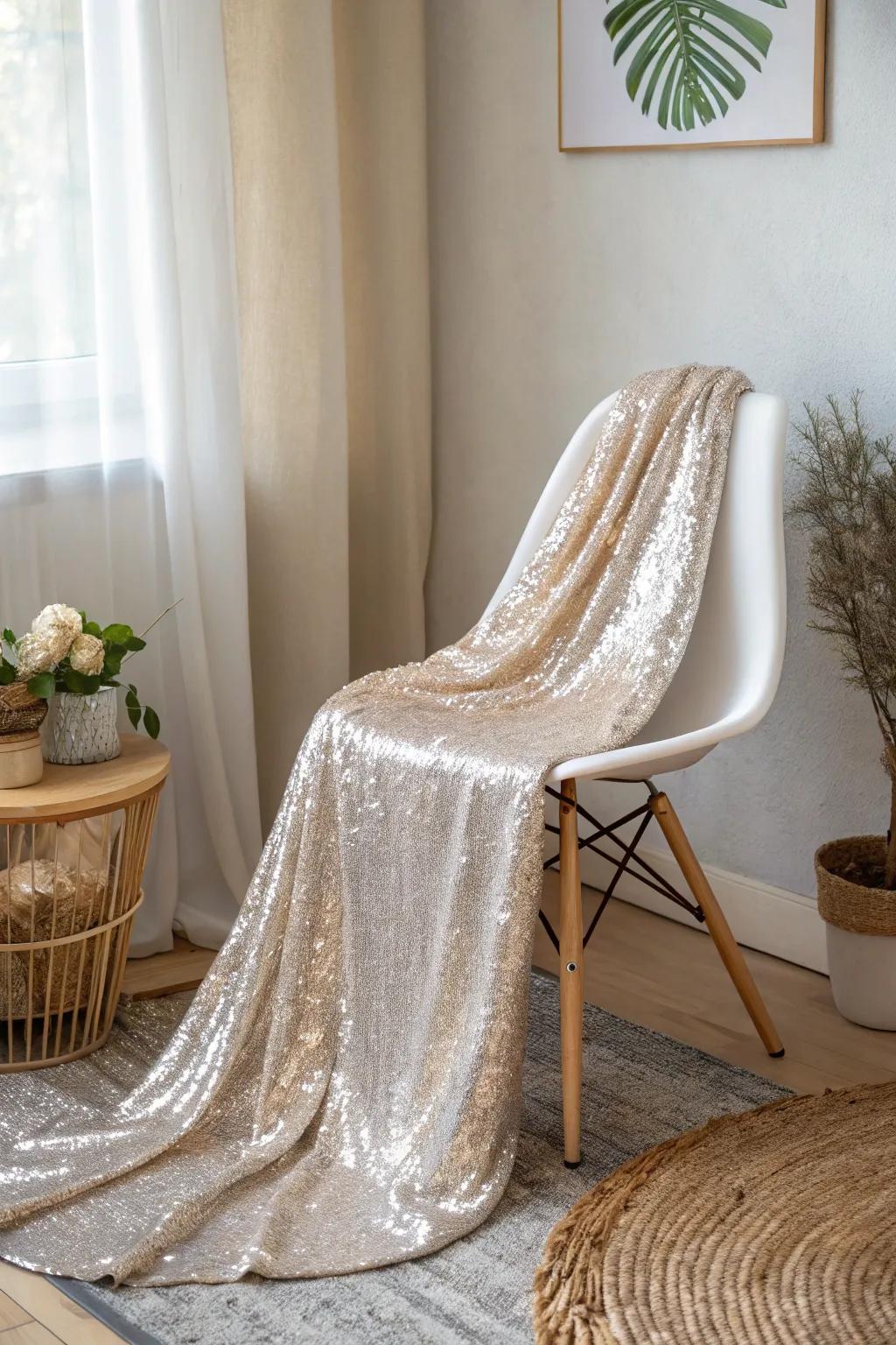 Elevate your baby shower ornamentation using a hint of shimmer and minimalist sophistication.