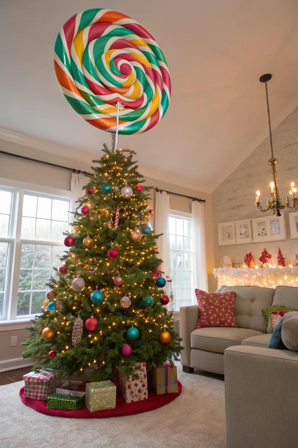 Whimsical fun with a mega sugar disc topper.