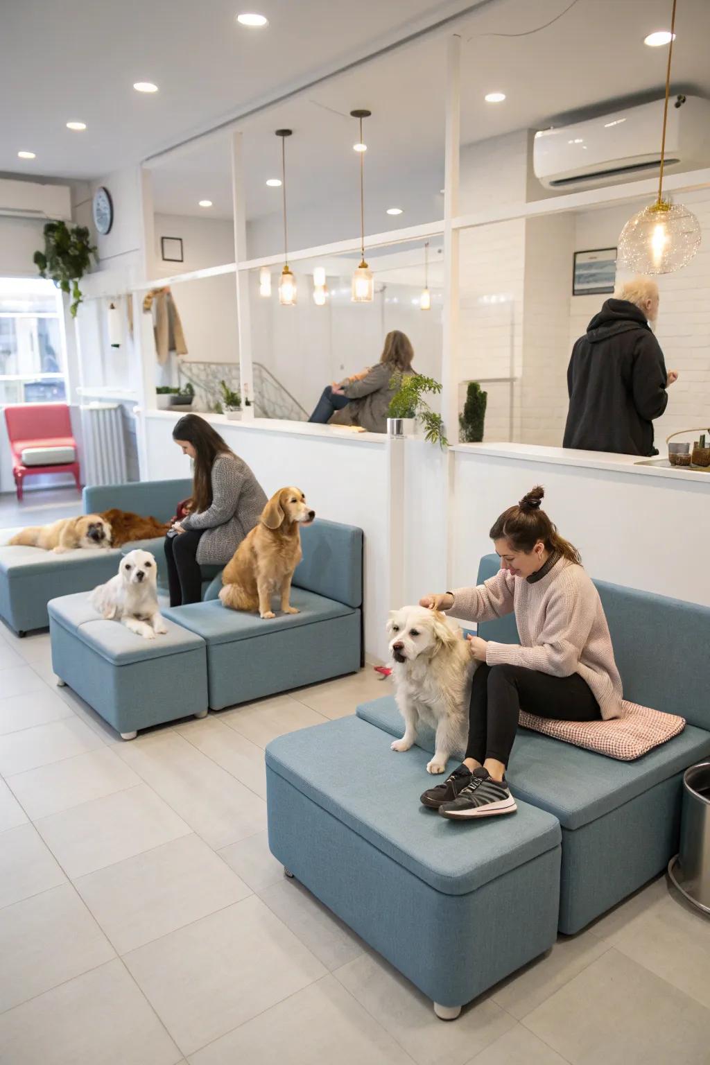 Adaptable versatile seating for adaptable salon areas.