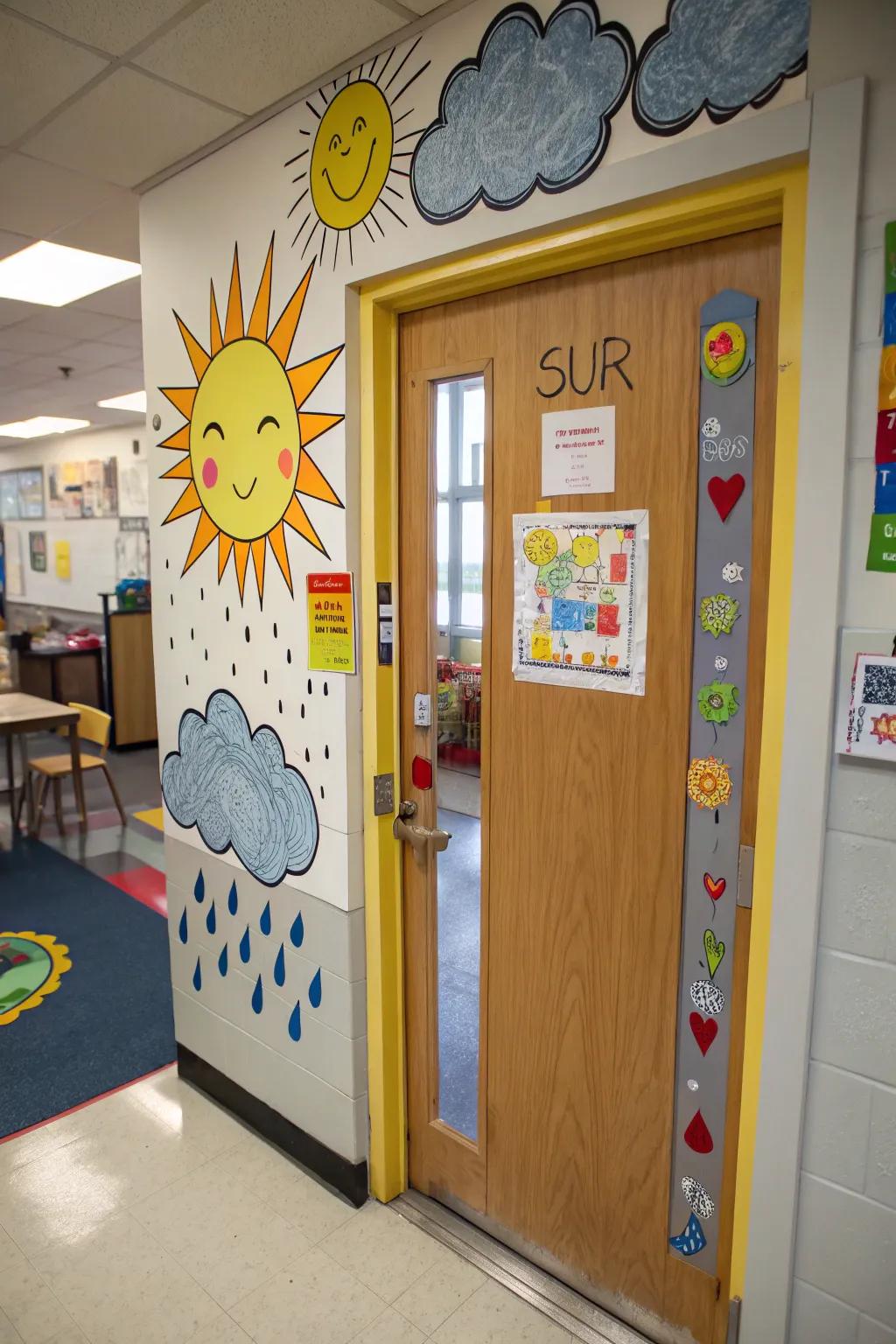 An atmospheric-themed entryway that engages with atmospheric wonders.