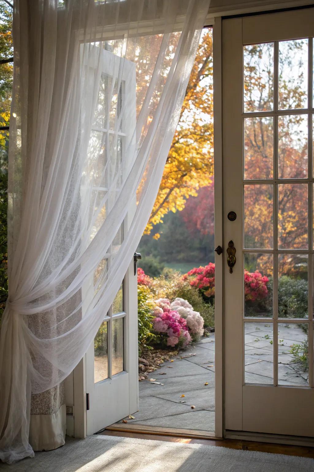 Themed door drapes add elegance and texture to any entry.