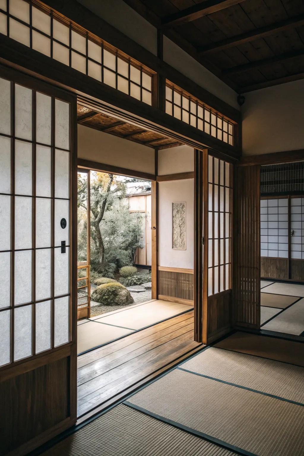 Shoji doors add peace and elegance to limited spaces.