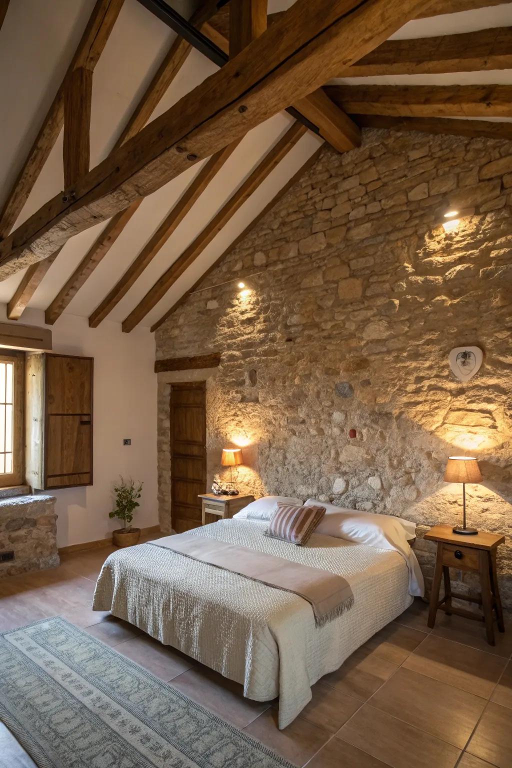 Architectural characteristics inject character and an earthy touch.