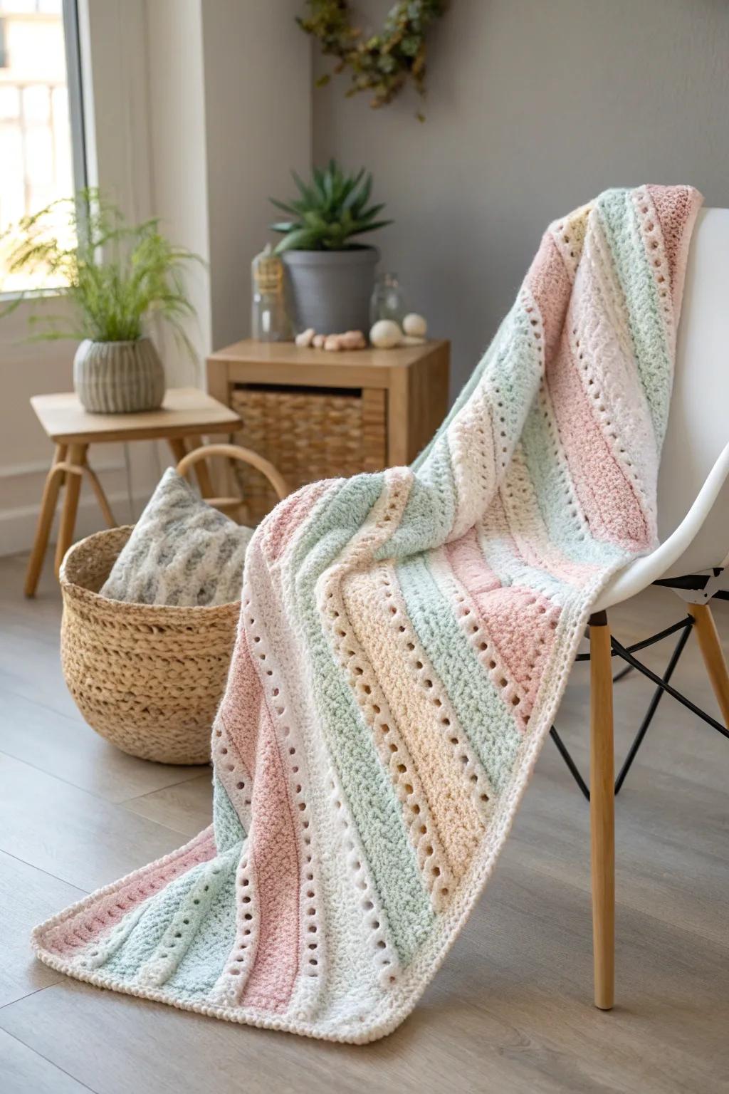 Envelop yourself in the charm of edge-to-edge crochet magic.