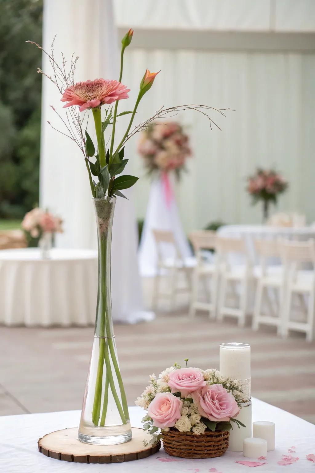 Minimalist elegance with a single bold flower