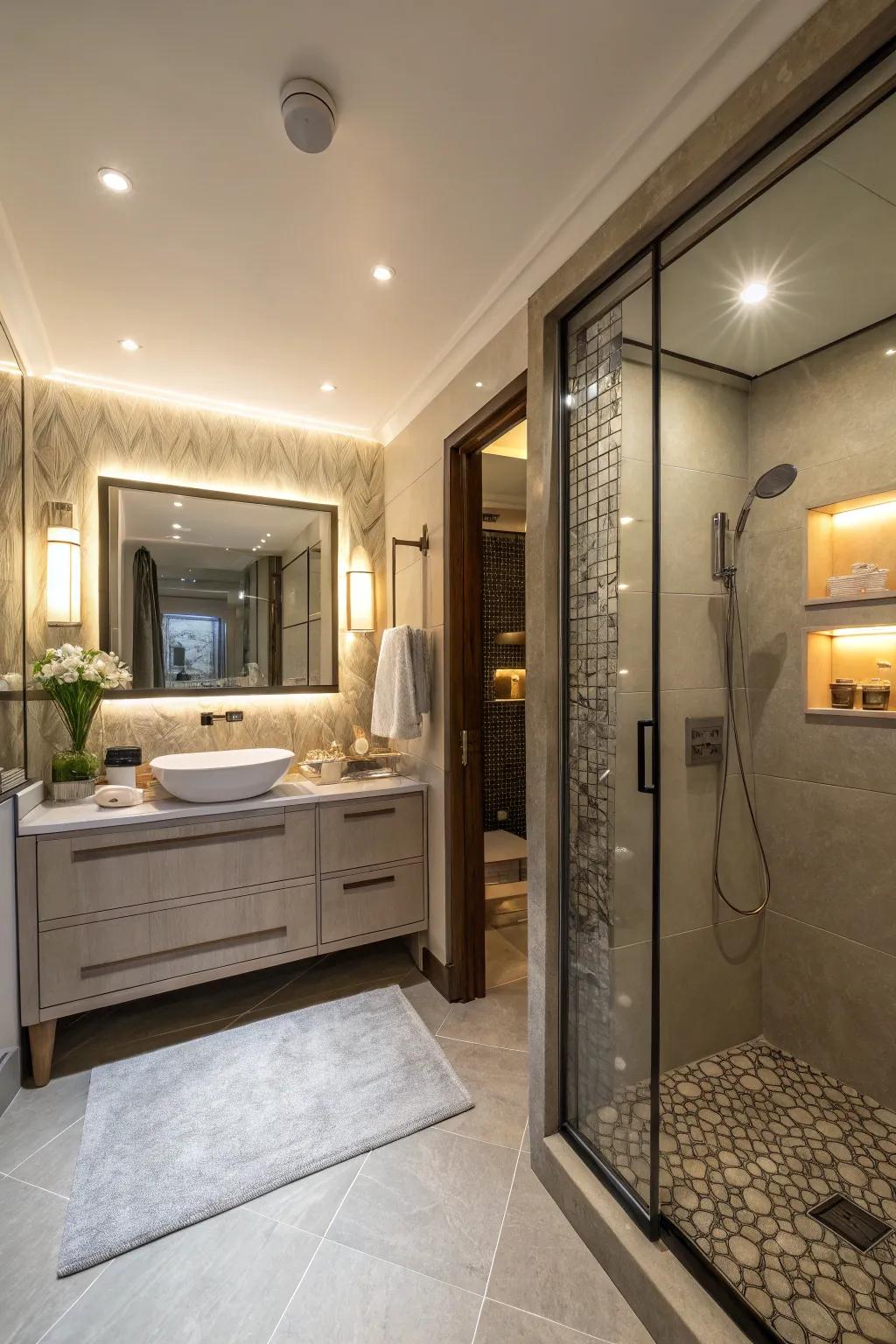 A hidden entrance lends an element of mystery and exclusivity.