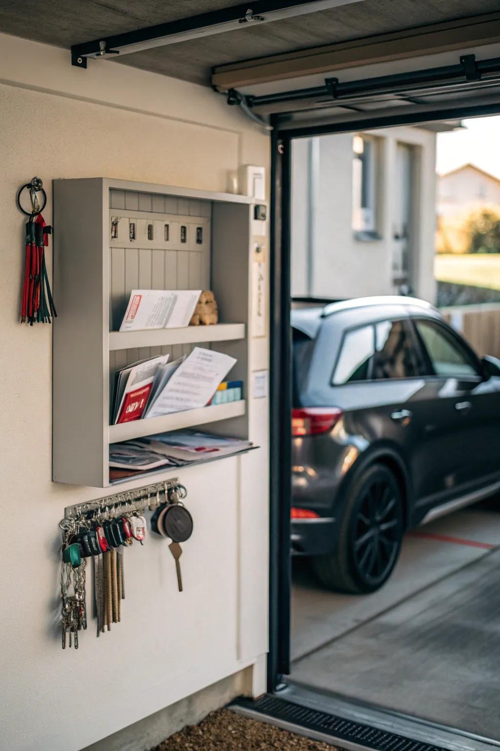 A catch-all shelf helps keep organized.