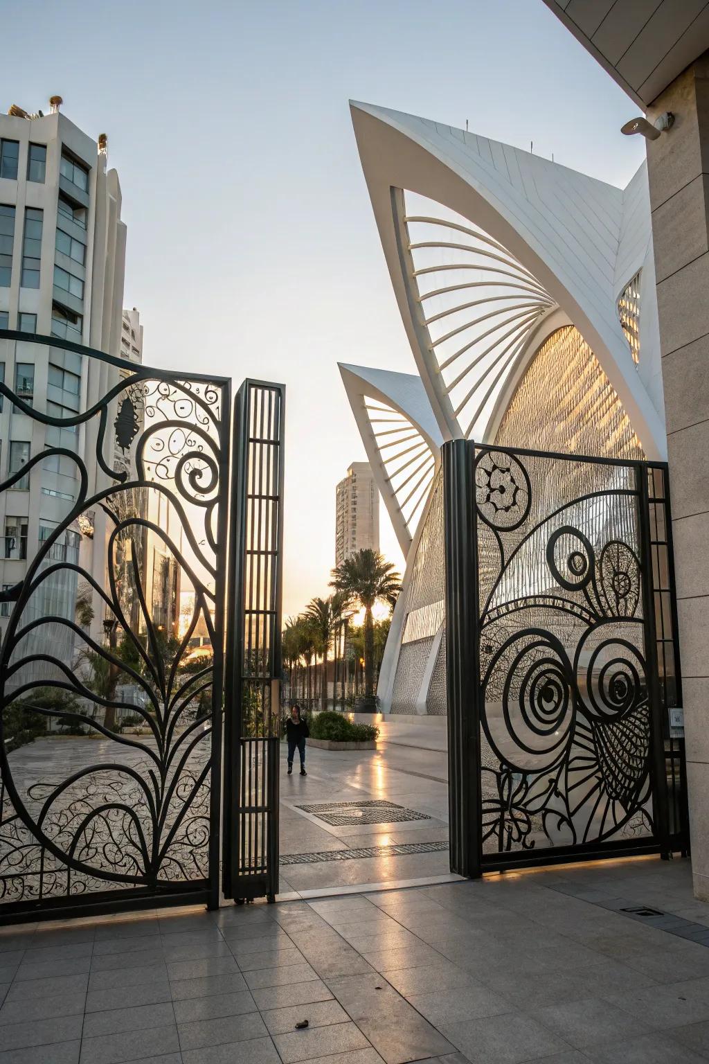 Sculptural gates transform your entrance into a work of art.