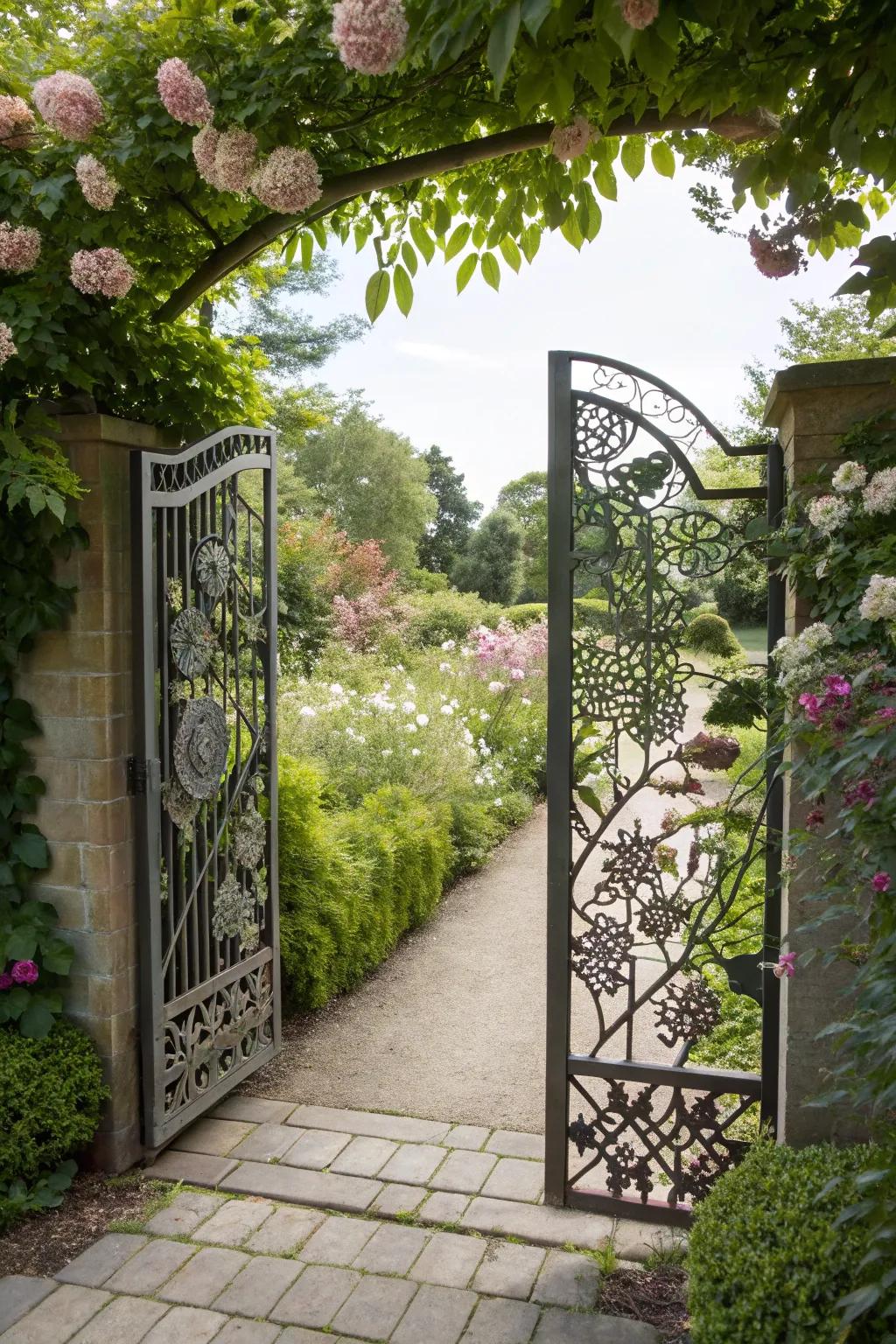 Artistry meets function with metal shape gates.