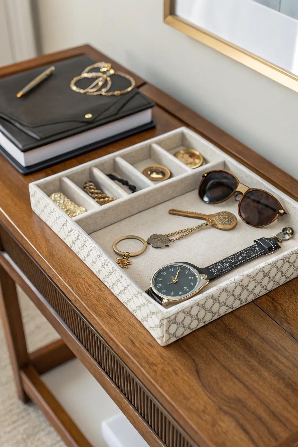 Serving plates maintain organization while enhancing style.