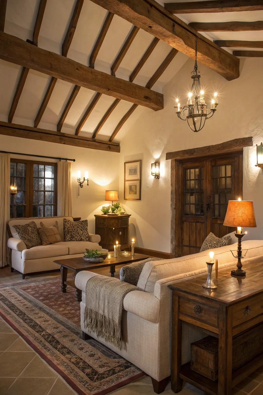 Timeless style with imitation candle fixtures for a warm glow.