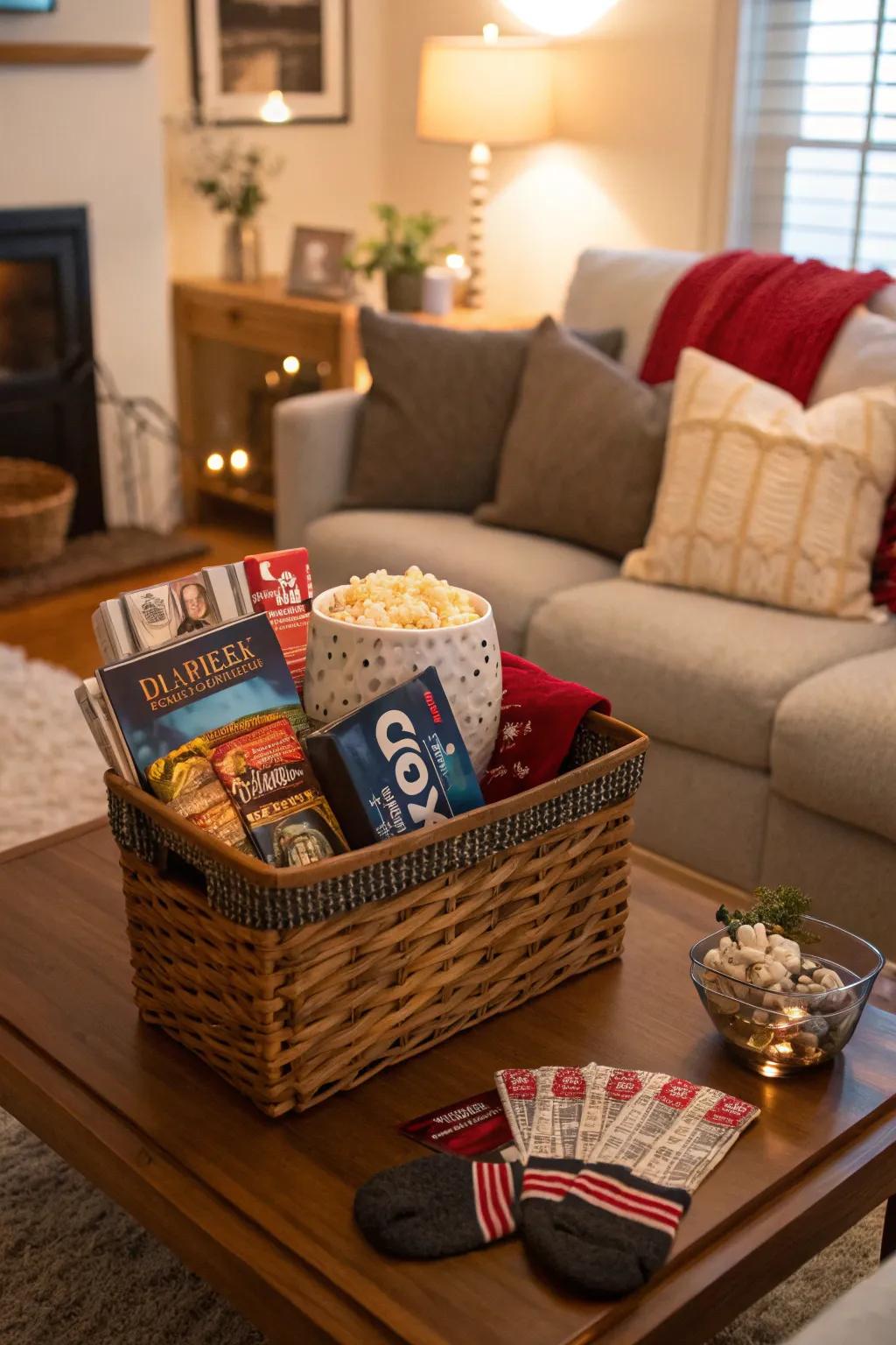 Savor a nostalgic movie experience with this inviting arrangement.