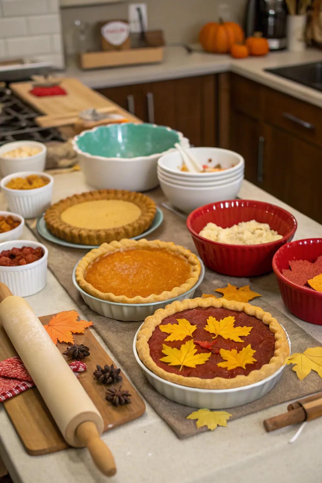 Tart baking contest for a birthday.