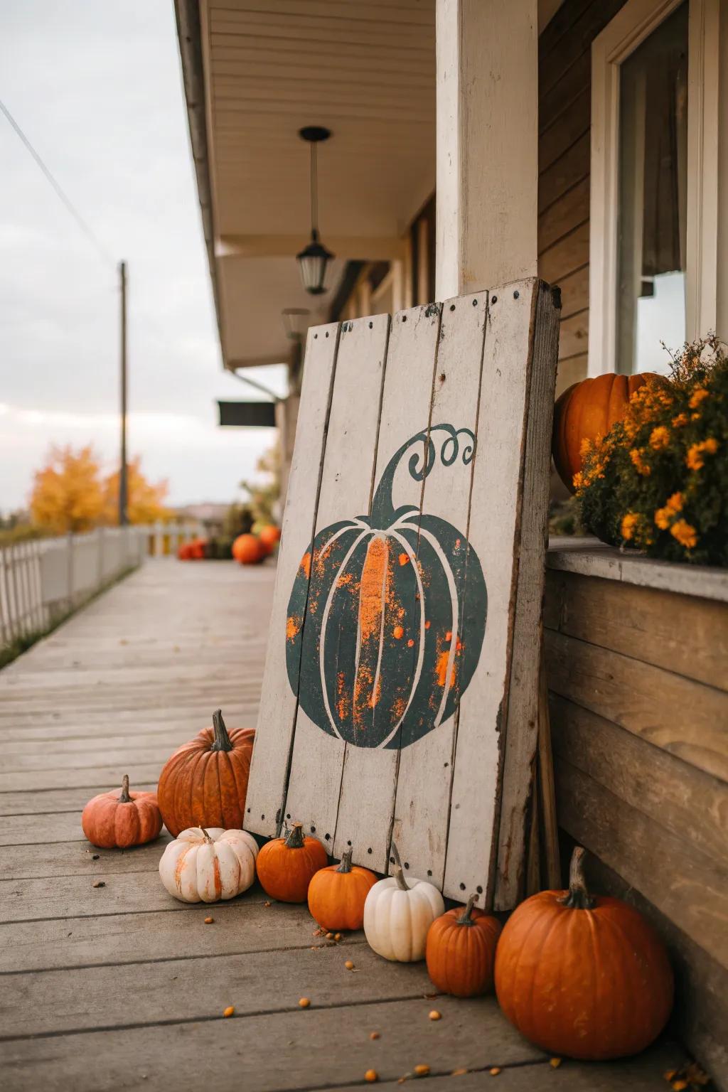 A fun and festive pumpkin silhouette marker for your porch.