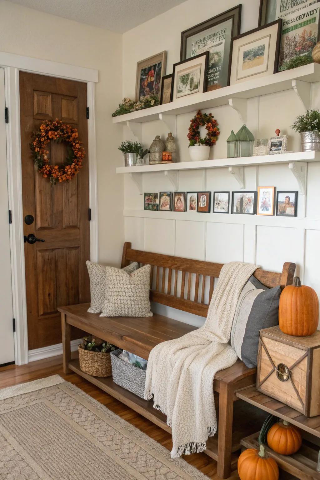Personal decor touches make the entryway welcoming and unique.