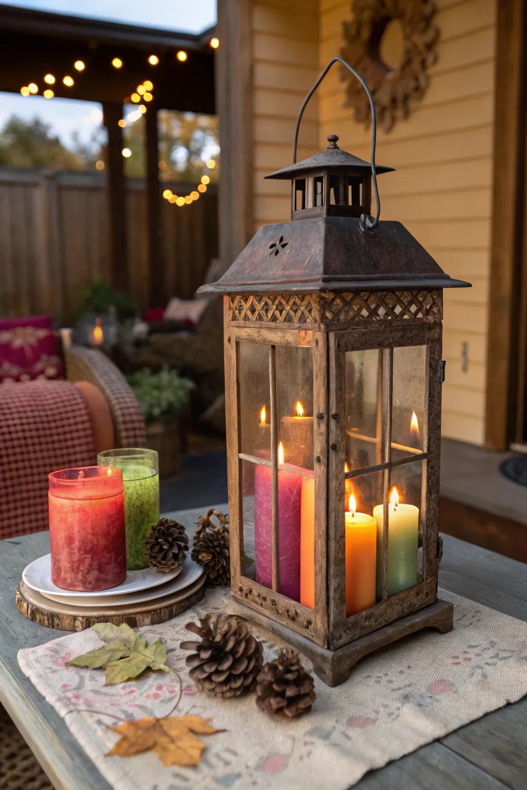Pigmented lights incorporate a burst of pigmentation inside lanterns.