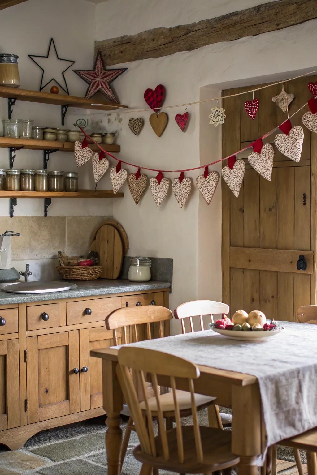 Any kitchen will feel more authentic with rustic felt garlands.