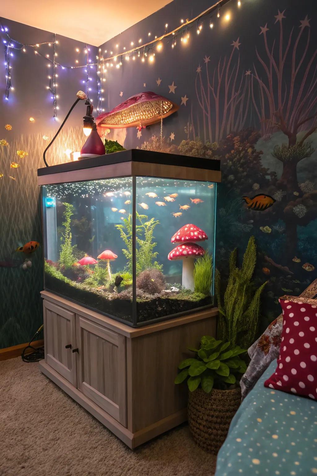 Venture into a magical dimension through a whimsical forest.