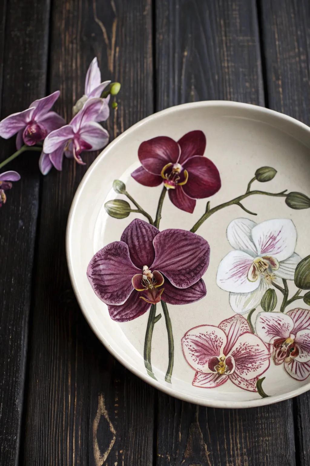 Blossoms contribute an exotic and sophisticated aspect to your tableware.