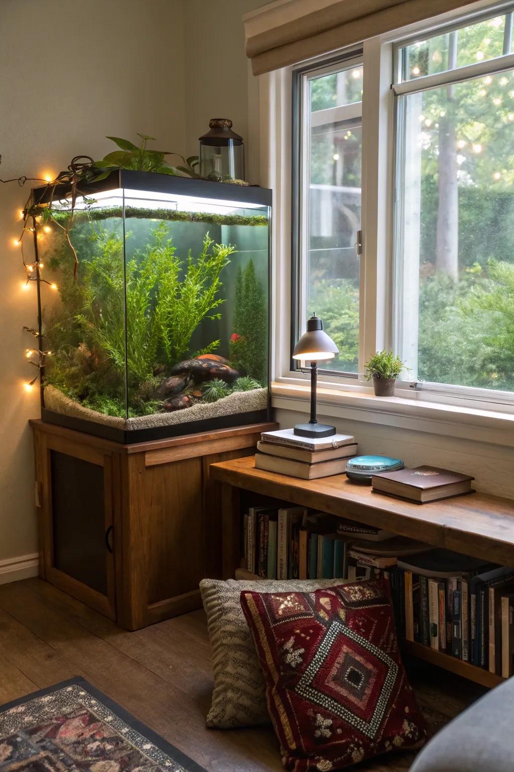 Surface plants establish a rich, covering effect in your aquarium.